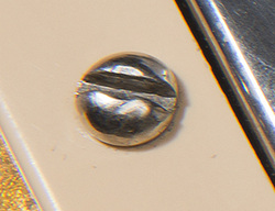 Humbucker mounting screw photo.