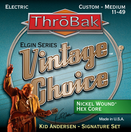 ThroBak Vintage Choice Nickel wound hex core electric guitar strings photo.