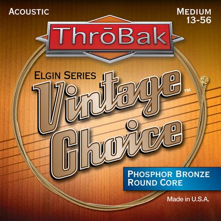 ThroBak Vintage Choice Phosphor Bronze round core acoustic guitar strings photo.
