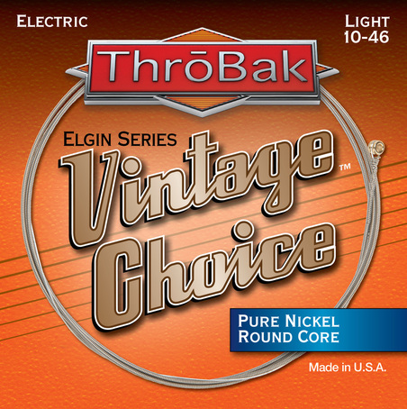 Throbak Vintage Choice round core pure Nickel electric guitar strings photo.