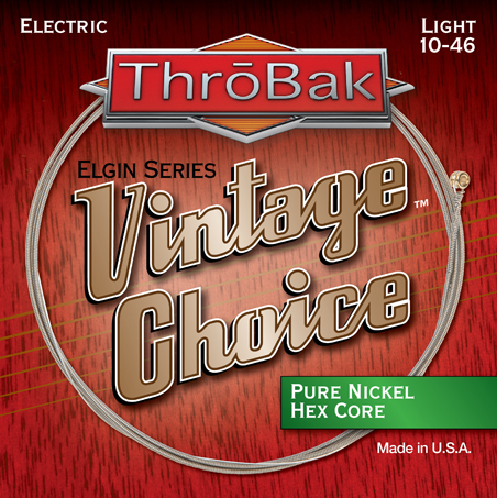 ThroBak Vintage Choice hex core pure Nickel electric guitar strings photo.