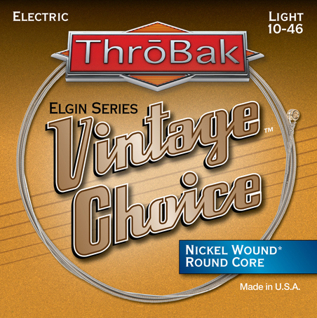 throBak Vintage Choice Nickel Wound round core electric guitar strings photo.