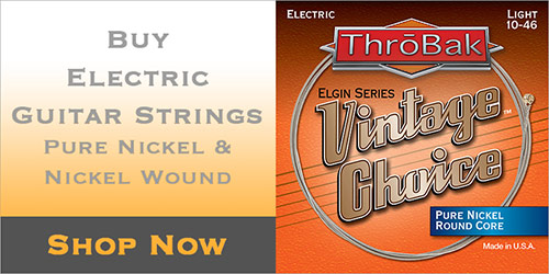 ThroBak electric guitar strings button.
